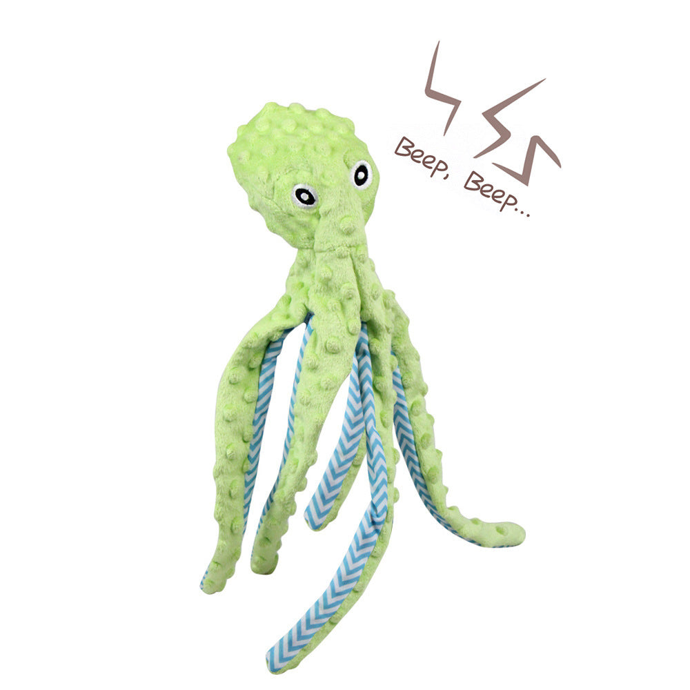 New Pet Supplies Cute Cartoon Voice Octopus Toys Puzzle Biting Cat and Dog Supplies