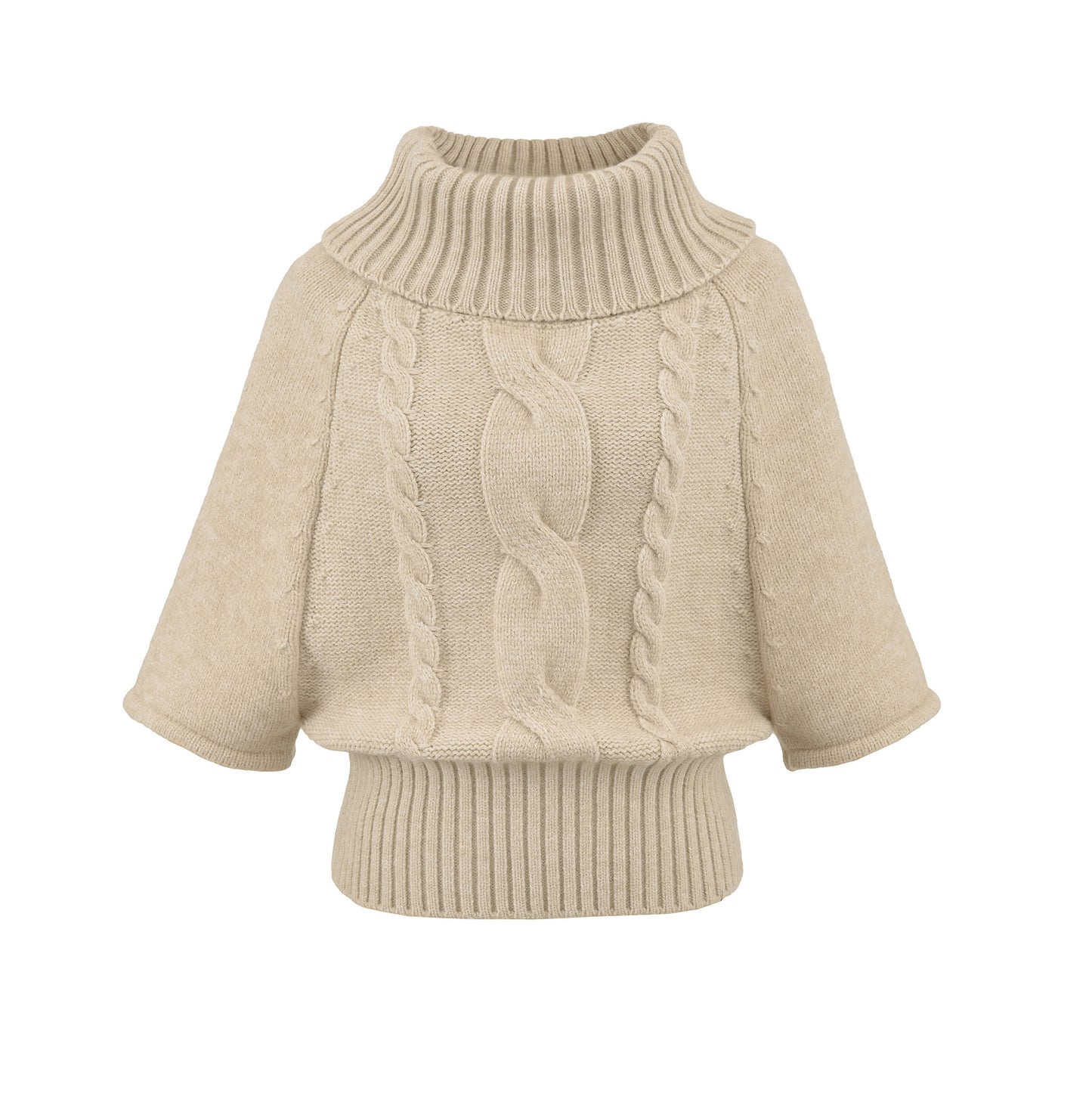 Fried Dough Twists cape high neck sweater