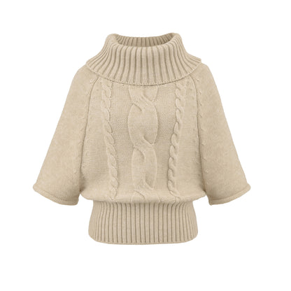 Fried Dough Twists cape high neck sweater