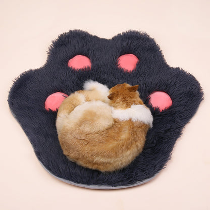 Pet Plush Cat Paw Print Cute Mat Plush Pet Mat Kitten Pet Mat Non-Slip