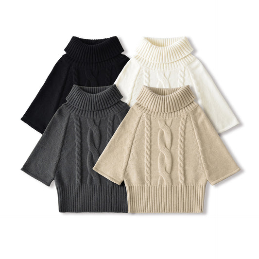 Fried Dough Twists cape high neck sweater