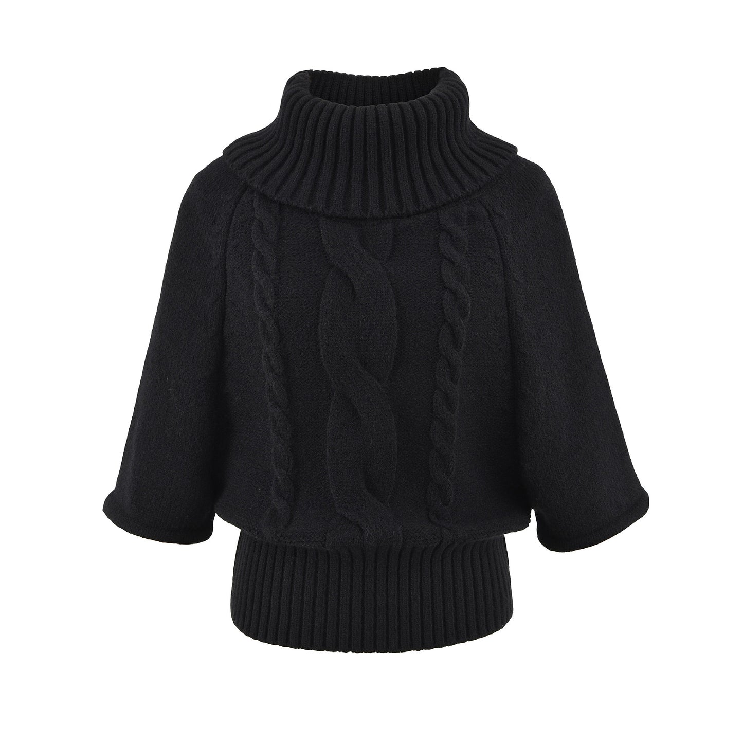 Fried Dough Twists cape high neck sweater