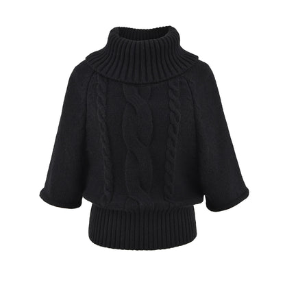 Fried Dough Twists cape high neck sweater