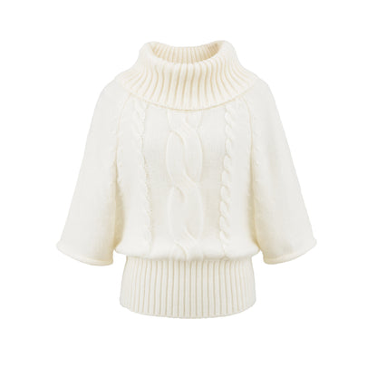 Fried Dough Twists cape high neck sweater